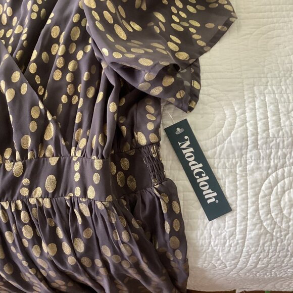 NWT ModCloth Golden Dot Bubbly Feelings Midi Dress Women’s Size 1X - Picture 4 of 14
